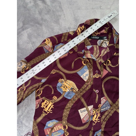 Lauren Ralph Lauren Women's Missing Belt Print‎ Crepe Shirtdress Size 4 - Picture 9 of 10